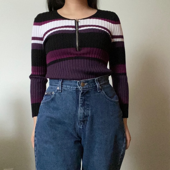 Ribbed Half Zip Up Top by International Concepts - Picture 3 of 3